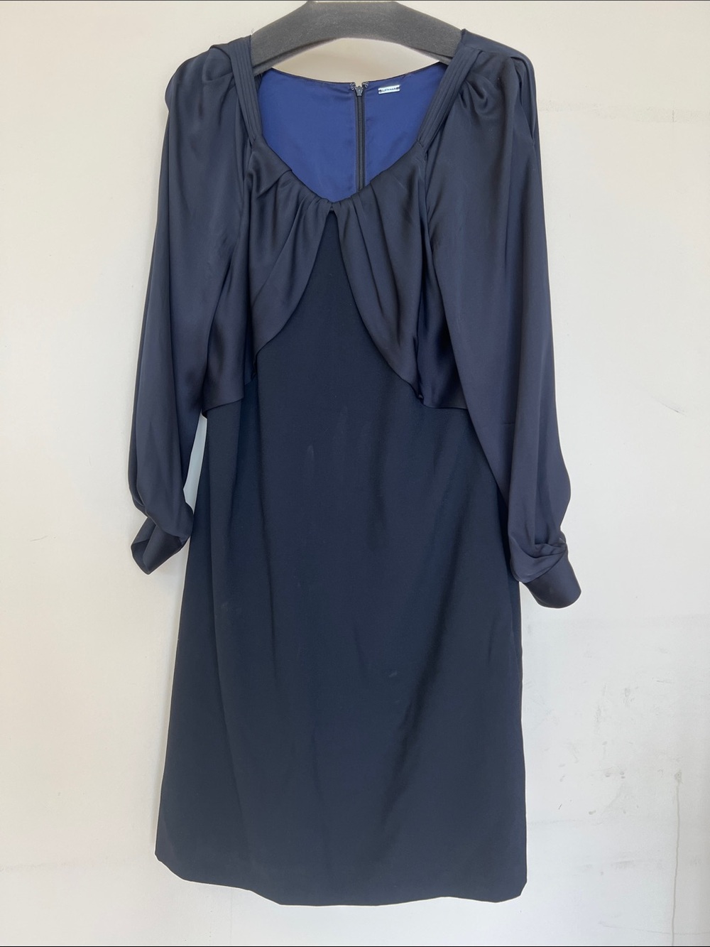 Elie Tahari Black Satin Dress Sz 12